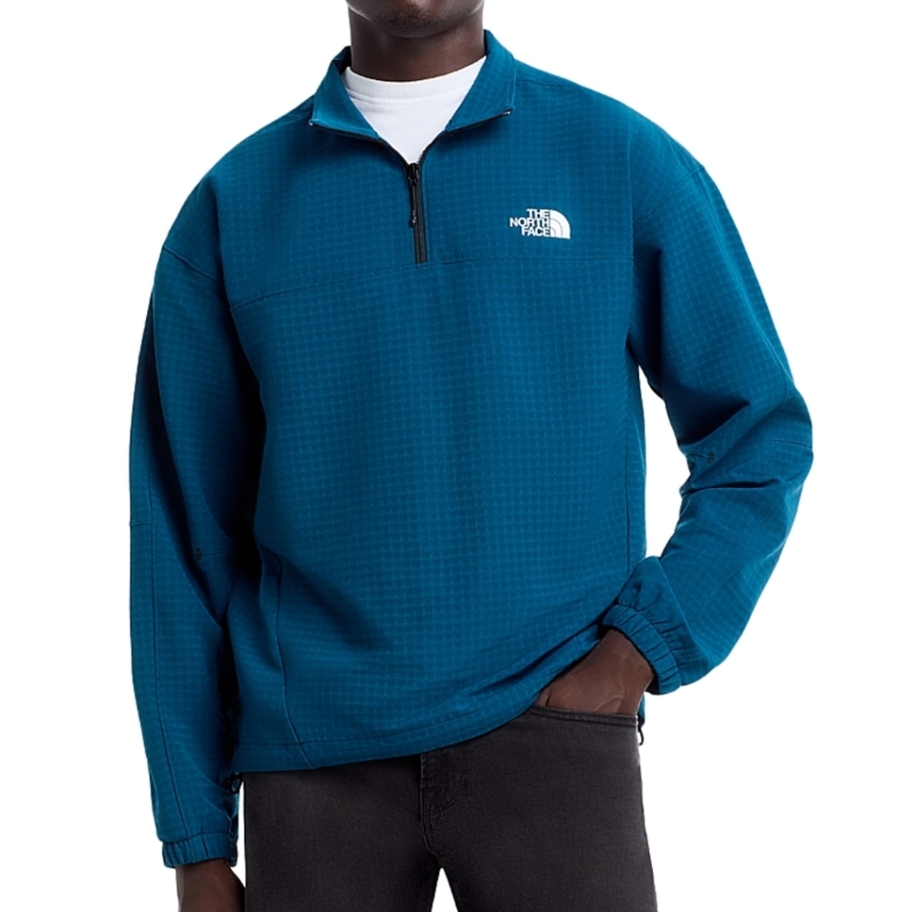 THE NORTH FACE Tekware Grid Men's Light Quarter Zip Pullover Sweater Teal Medium